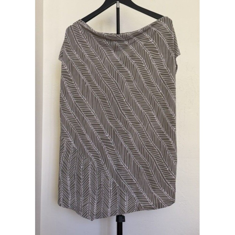 Chico’s XL Traveler’s Asymmetrical Draped Neck Top Cowl Moss Green Size 3